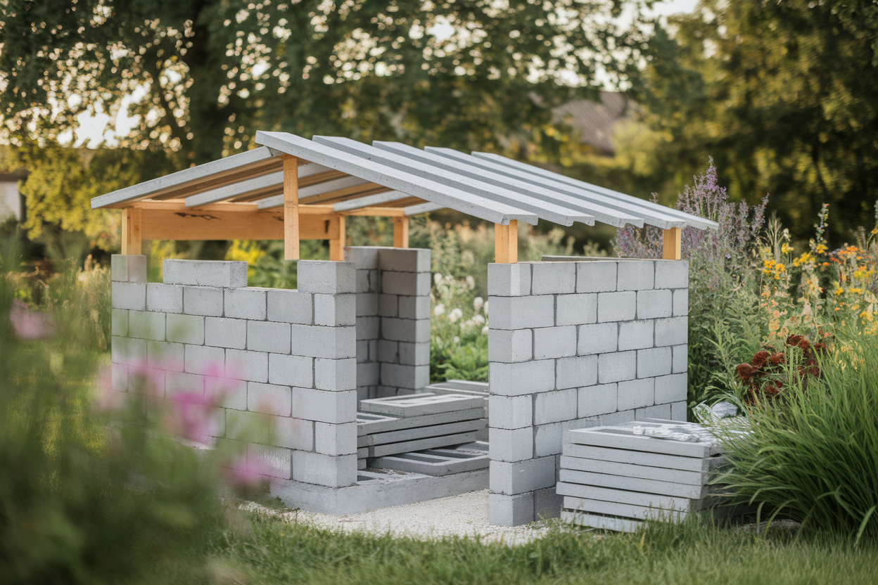Comment Construire un Abri de Jardin en Béton Cellulaire ou Parpaing : Solutions 1 Pente